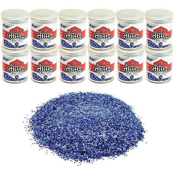 Glitter pvc azul royal pote 3g. - honey (pct.c/12)
