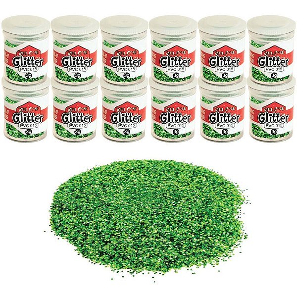 Glitter pvc verde bandeira potes 3g. - honey (pct.c/12)