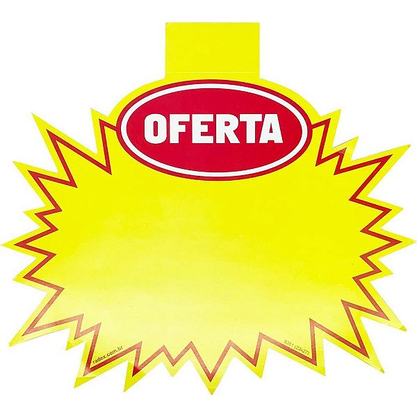 Cartaz para marcacao splash oferta  amarelo 23x27cm - radex (pct.c/25)