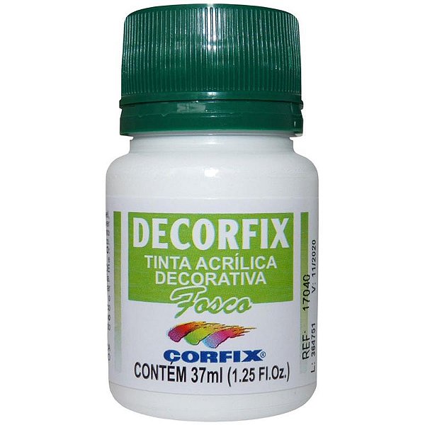 Tinta acrilica decorfix fosca 37ml branco - corfix (cx.c/06)