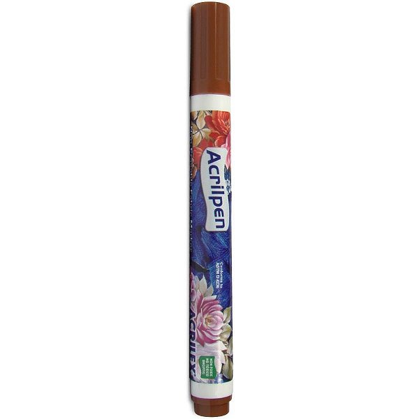 Caneta para tecido marrom acrilpen - acrilex (cx.c/12)