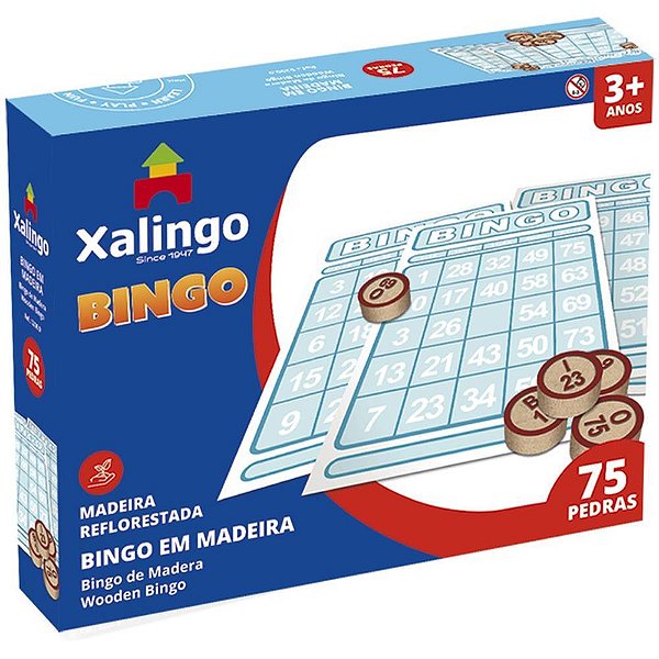 Jogo de bingo bingo de pedras de madeira - xalingo (unidade)