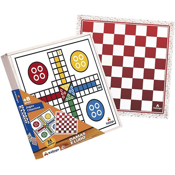 Jogo de tabuleiro dama e ludo - xalingo (unidade)