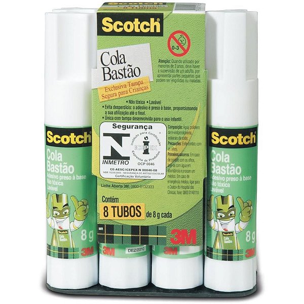 Cola em bastao scotch 08g - 3m (pct.c/08)