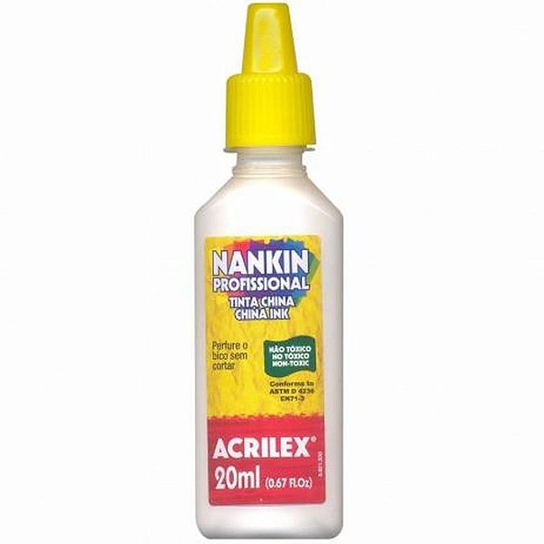 Tinta nanquim branco 20ml. - acrilex (duzia)