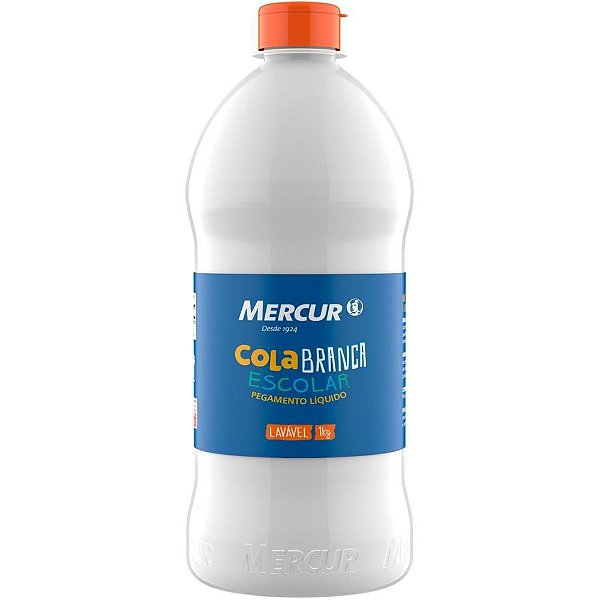 Cola escolar 1kg branca lavavel - mercur (cx.c/04)
