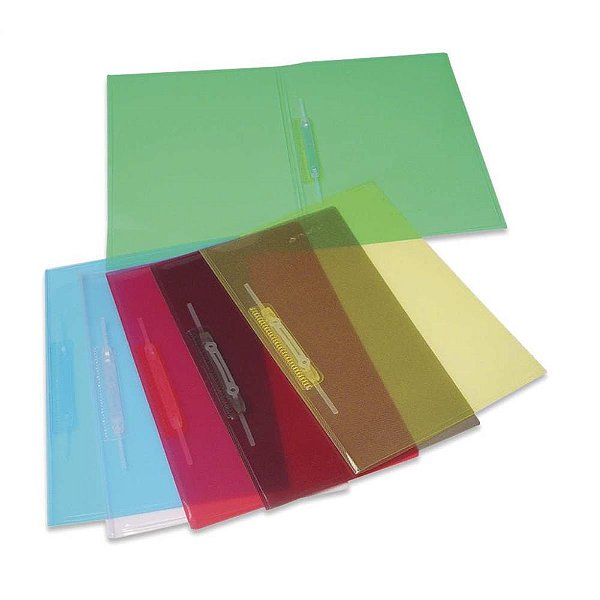 Pasta grampo trilho plastica oficio verde soft - polibras (pct.c/10)