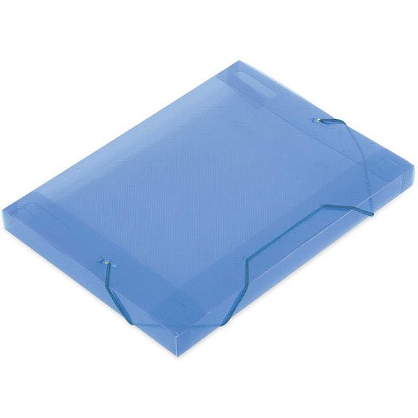 Pasta aba elastica plastica oficio 30mm azul soft - polibras (pct.c/10)