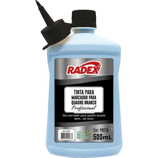 Tinta marcador quadro branco reabastecedor 500ml preto - radex (unidade)