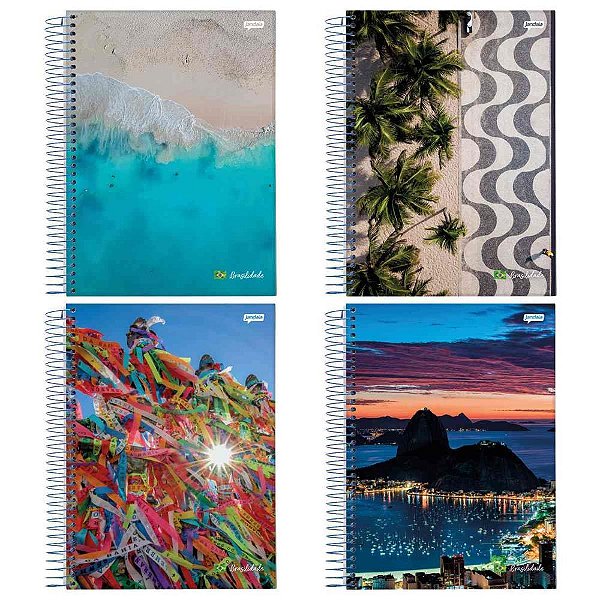 Caderno espiral 1/4 flexivel brasilidade 48fls. - jandaia (pct.c/20)