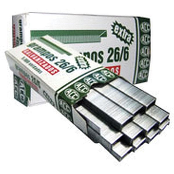 Grampo para grampeador 26/6 galvanizado 5000 extra - acc (caixa)