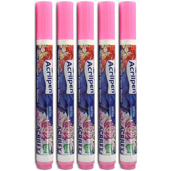 Caneta para tecido rosa acrilpen - acrilex (cx.c/12)