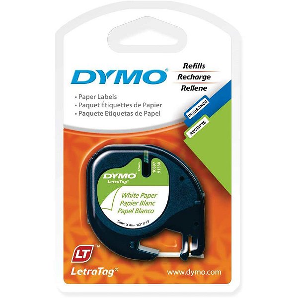 Fita para rotulador eletronico 12mmx4mts papel preto/branco - imex (bl.c/02)