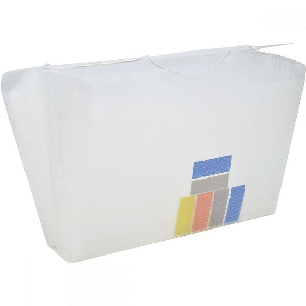 Pasta sanfonada plastica duplicata 31 divisoes cristal - polibras (unidade)