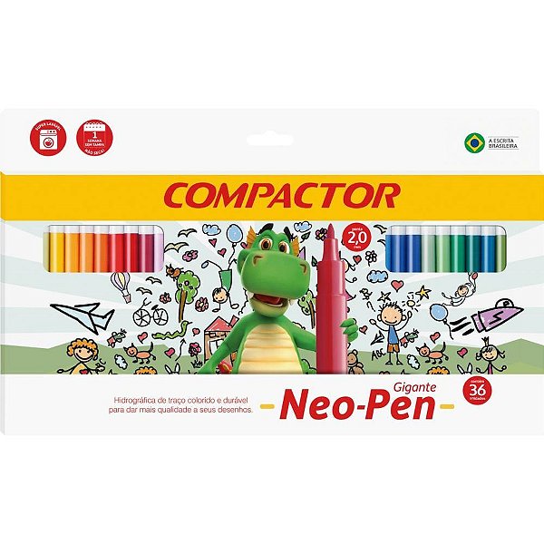 Caneta hidrografica neo-pen gigante 36 cores - compactor (pct.c/05)