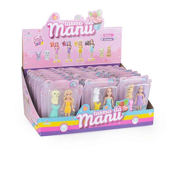 Boneca turma da manu 9cm sortido - polibrinq (dp.c/24)