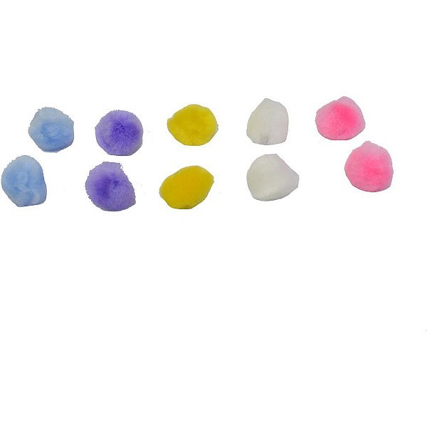 Aviamento pompom multicolor#1 15mm c/80unidades - kit (pacote)