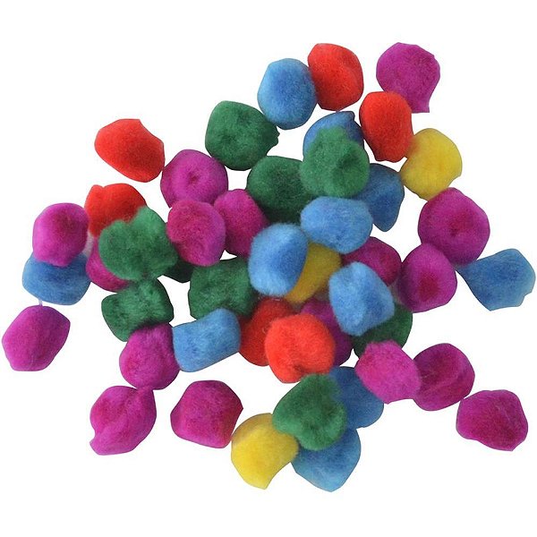 Aviamento pompom multicolor#4 15mm c/80unidades - kit (pacote)