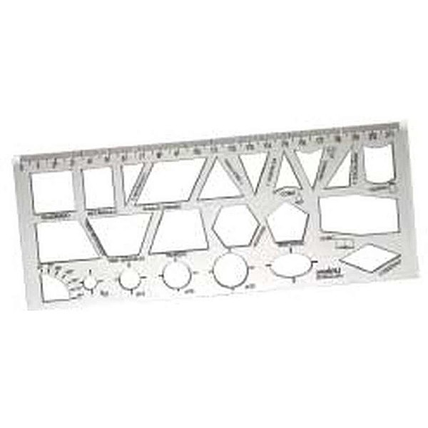 Regua plastica geometrica escolar cr 22cm - maxcril (pct.c/10)