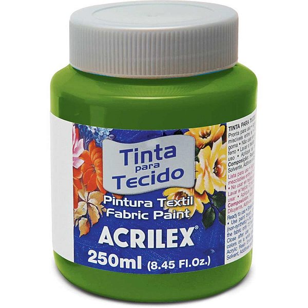 Tinta para tecido fosca 250ml verde oliva - acrilex (pct.c/03)
