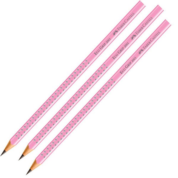 Lapis preto triangular ecolapis grip 2001 rosa - faber-castell (pct.c/72)