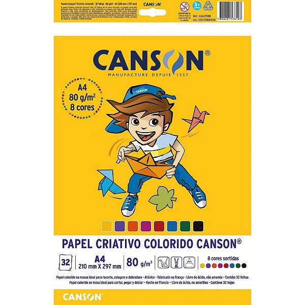 Bloco para educacao artistica 8 cores a4 80g.32fls - canson (bloco)