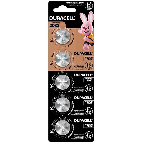 Pilha bateria botao cr2032 - duracell (ct.c/05)