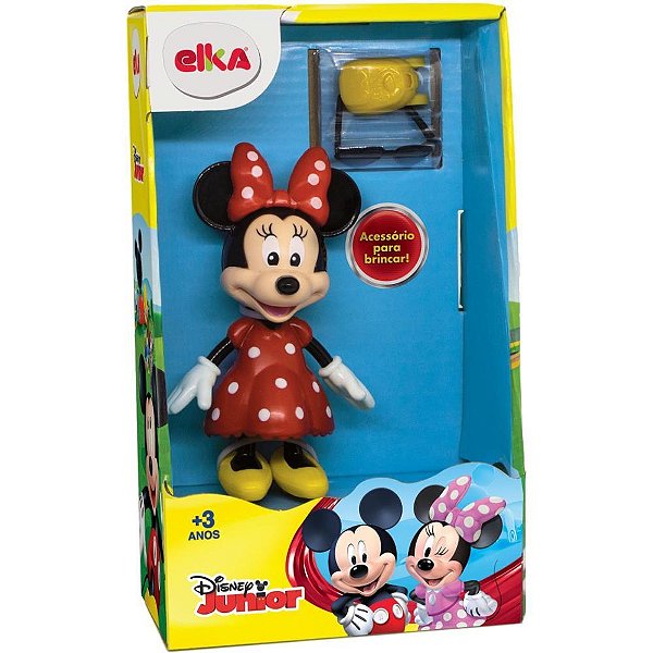 Boneco e personagem minnie 13cm c/acessorios - elka (unidade)