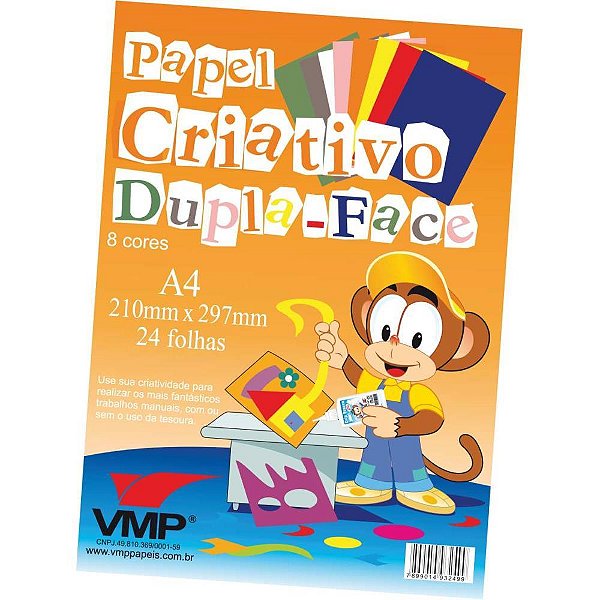Bloco para educacao artistica dupla face a4 c/8 24f 120g - v.m.p. (pacote)