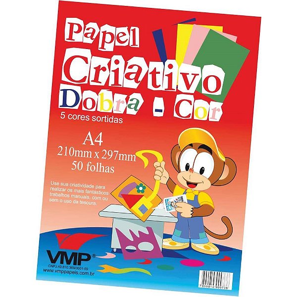 Bloco para educacao artistica dobra cor esp a4 5cor. 50f 60g - v.m.p. (pacote)