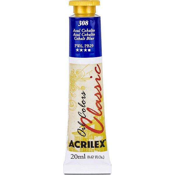 Tinta a oleo oil colors 20ml azul cobalto - acrilex (cx.c/06)