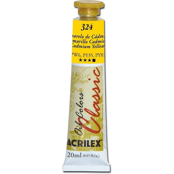Tinta a oleo oil colors 20ml amarelo cadmio - acrilex (cx.c/06)