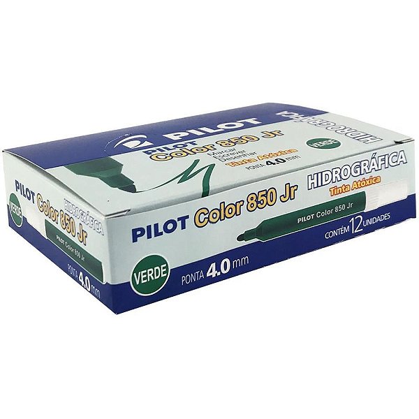 Caneta hidrografica color 850l junior verde - pilot (cx.c/12)