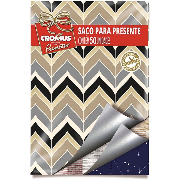 Saco metalizado 50x70cm casual mix sortido - cromus (pct.c/25)