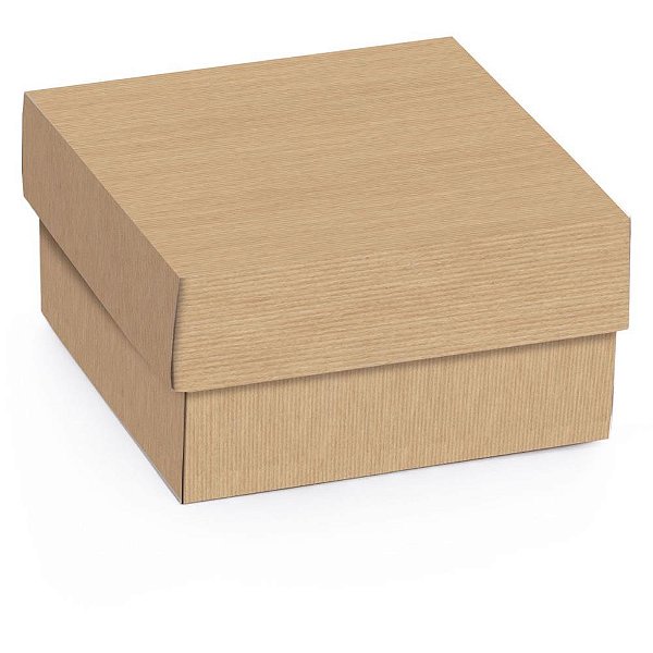 Caixa para presente com tampa mini quadr.kraft p 6,5x6,5x3,5 - cromus (pct.c/10)