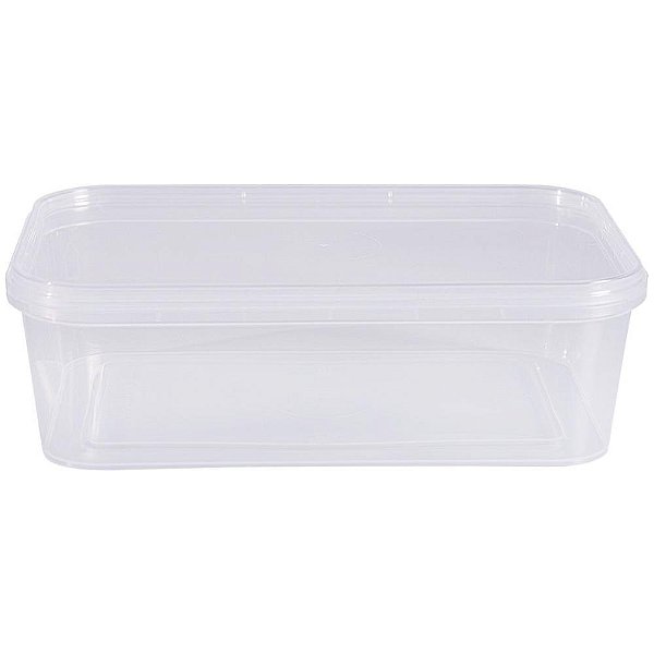 Pote descartavel 500ml.retangular tampa c/lacre - prafesta (pct.c/10)