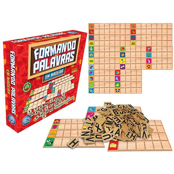 Brinquedo pedagogico madeira formando palavras - pais e filhos (unidade)