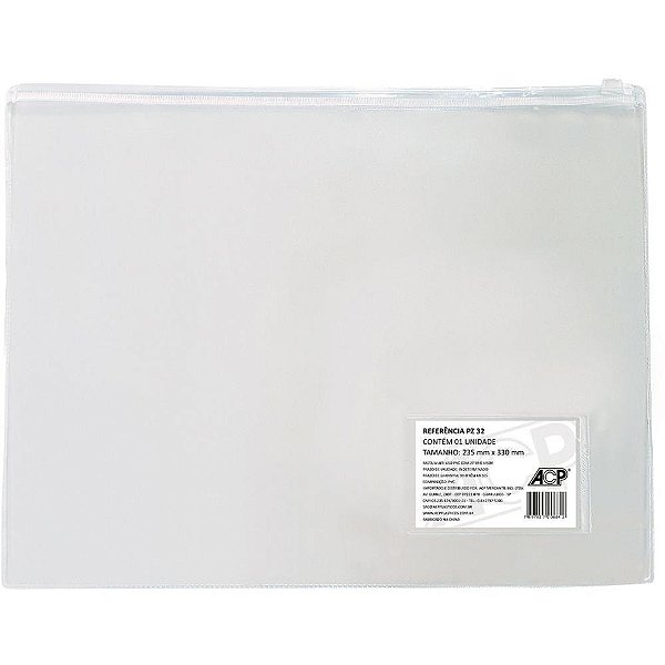 Pasta malote multiuso cristal 33x24cm - acp (pct.c/10)