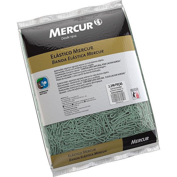 Elastico para alimento verde n.12 1kg 2290 pecas - mercur (pacote)
