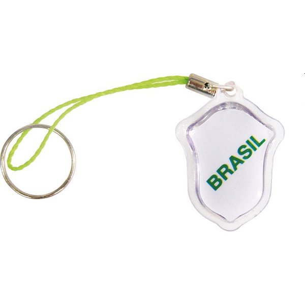 Chaveiro do brasil pingente escudo c/gel - enjeplastic (pct.c/12)