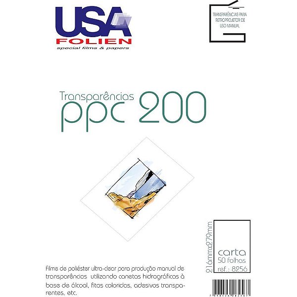 Transparencia retroprojetor manual carta s/tarja 50mc - usa folien (cx.c/50)
