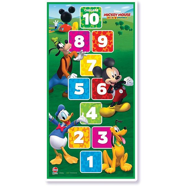Brinquedo pedagogico eva mickey amarelinha 1,40x 70cm - lider (unidade)