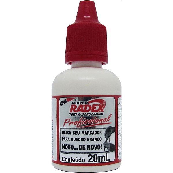 Tinta marcador quadro branco reabastecedor 20ml vermelho - radex (cx.c/12)