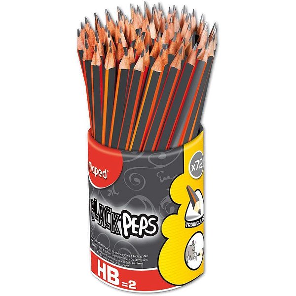 Lapis preto triangular black peps hb - maped (pote-72)
