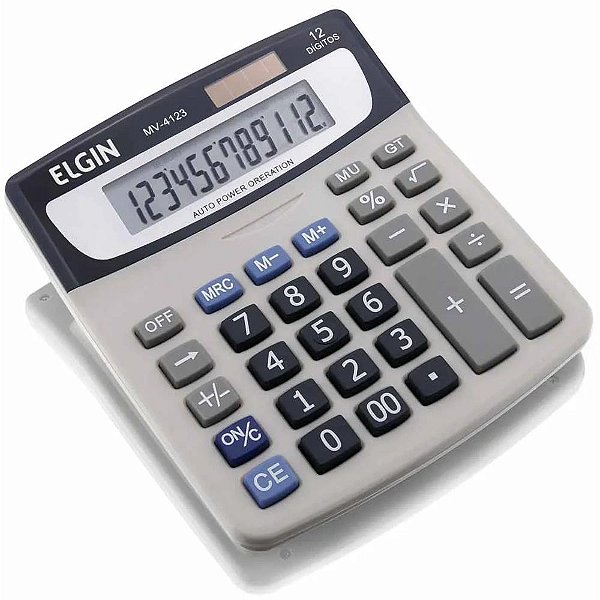 Calculadora de mesa 12 dig. visor lcd sol/bat.g10 - elgin (unidade)