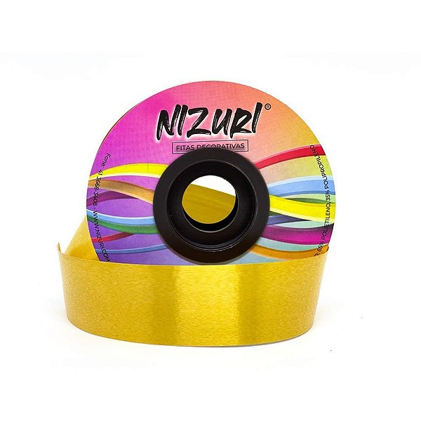 Fita poli lisa 16mmx50m dourado - nizuri (rolo)