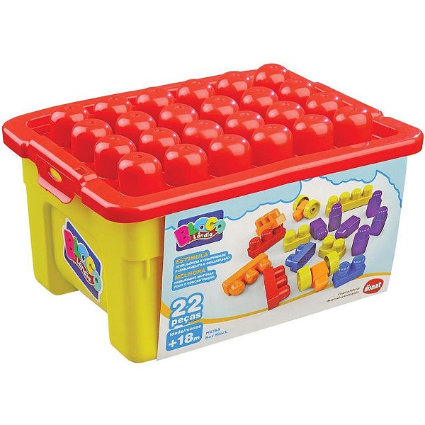 Brinquedo para montar box block c/22 pecas - dismat (unidade)