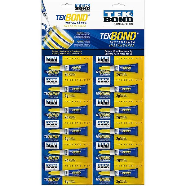 Cola de alta resistencia tekbond 2g. - tekbond (ct.c/12)