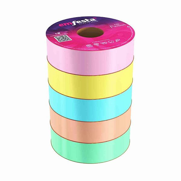 Fita poli lisa 30mmx50m.candy colors sortida - emfesta (pct.c/05)