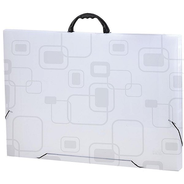 Maleta plastica com alca dellofine a3 cristal - dello (unidade)